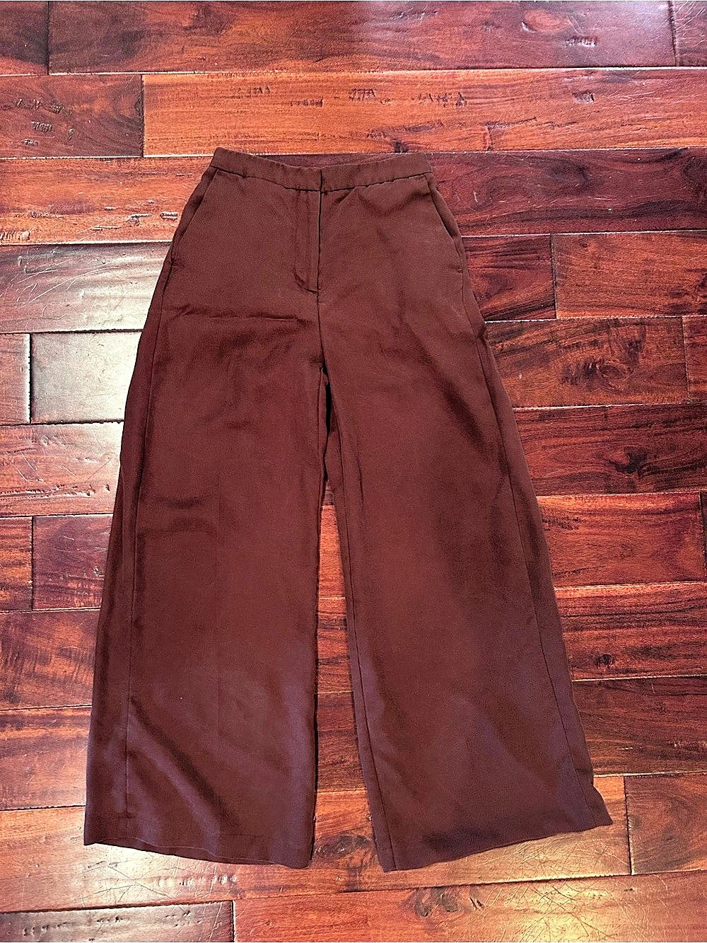 Mango Wide Leg Pants in Brown Size 2